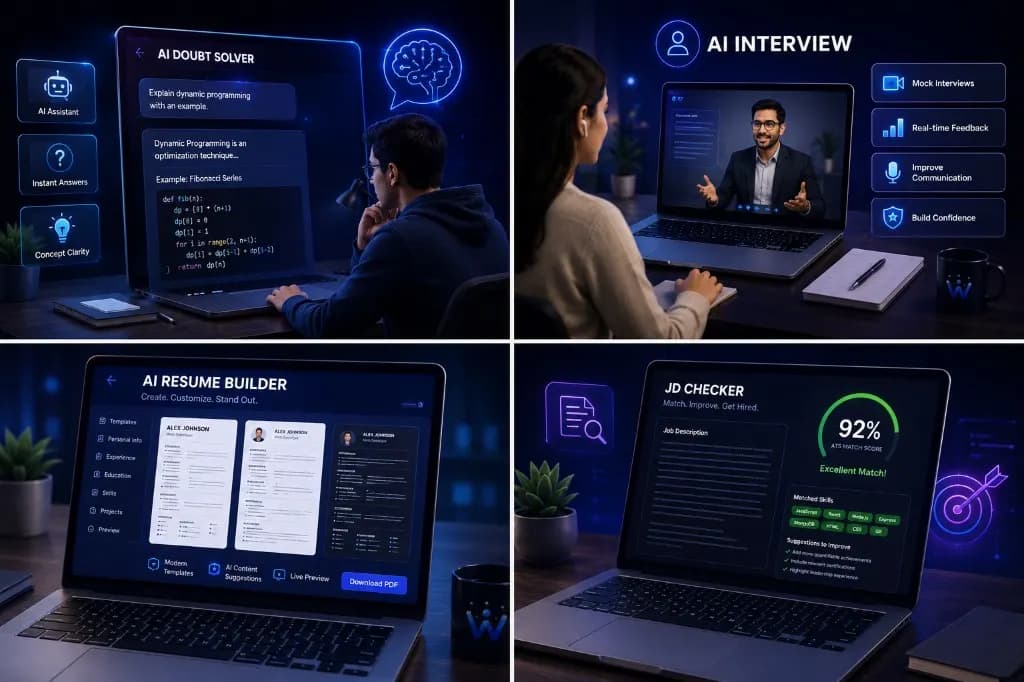WeLyncU AI Doubt Solver, AI Interview, Resume Builder, and JD Checker